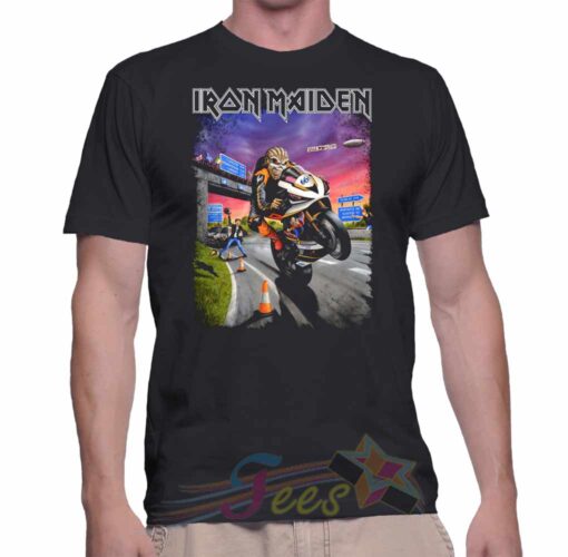 Cheap Iron Maiden Racing Logo Graphic Tees On Sale