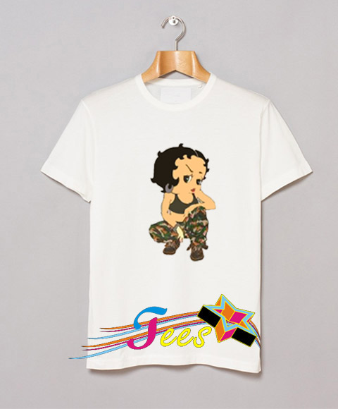 Cheap Betty Boop Soldier Graphic Tees On Sale | TEESSTAR