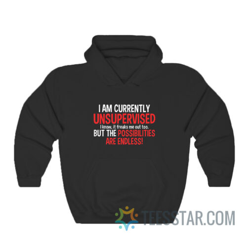 I Am Currently Unsupervised I Know It Freaks Me Out Too But The Possibilities Hoodie