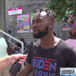 Haitian Migrant's Biden Harris T-Shirt