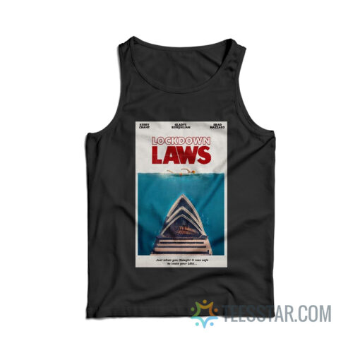 Lockdown Laws Jaws Parody Tank Top