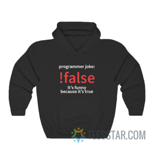 Programming Joke False It's Funny Because It's True Hoodie