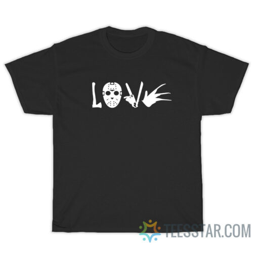 LOVE Horror Movie Character Logo T-Shirt