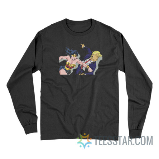 Wonder Woman Punching Trump DC Long Sleeve