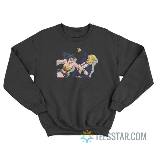 Wonder Woman Punching Trump DC Sweatshirt