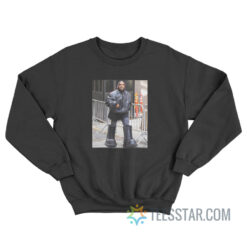 Kanye West's Huge Black Balenciaga Boots Sweatshirt