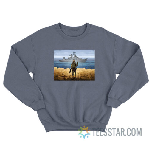 Russian Warship Go Fuck Yourself Stamp Sweatshirt