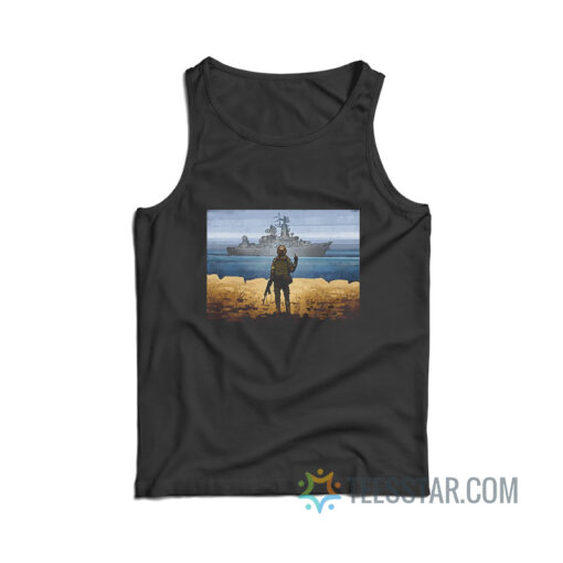 Russian Warship Go Fuck Yourself Stamp Tank Top