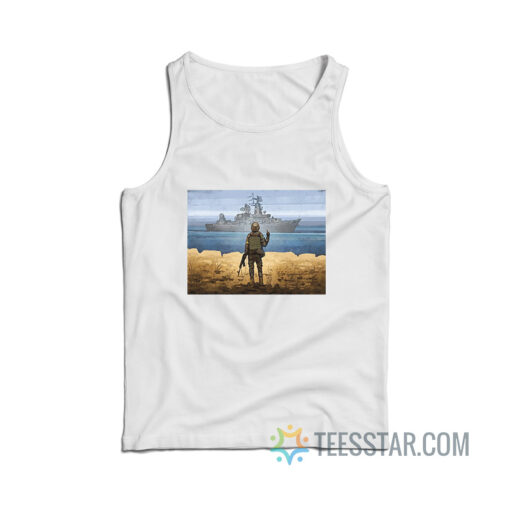 Russian Warship Go Fuck Yourself Stamp Tank Top