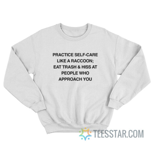 Practice Self-Care Like A Raccoon Eat Trash And Hiss At People Who Approach You Sweatshirt