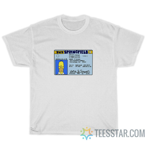 Homer J. Simpson Drivers License T-Shirt