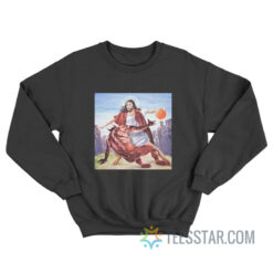 Not Today Satan Jesus Crossover Basketball Sweatshirt