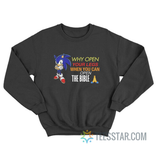 Sonic Why Open Your Legs When You Can Open The Bible Sweatshirt