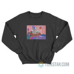 The Simpsons Halloween Skeleton Family On Couch Sweatshirt