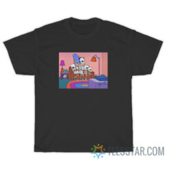 The Simpsons Halloween Skeleton Family On Couch T-Shirt