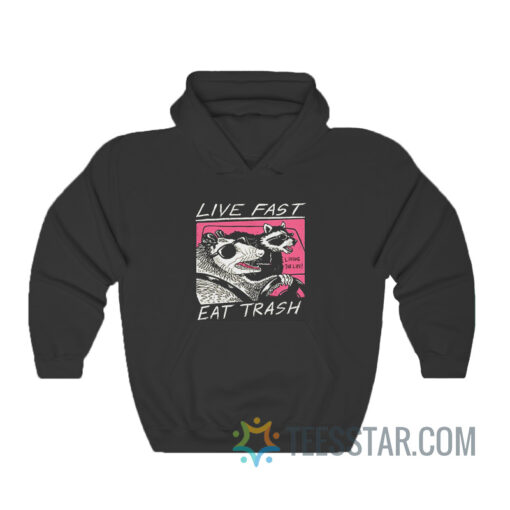 Live Fast Eat Trash Parody Goo Sonic Youth Hoodie