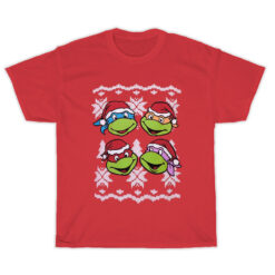 Ninja Turtle Faces Faux Christmas T-Shirt