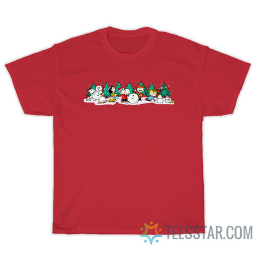 Peanuts Snoopy Snowman Winter Holiday T-Shirt