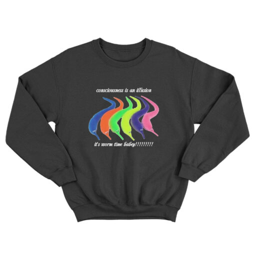 Consciousness Is An Illusion It's Worm Time Babey Sweatshirt