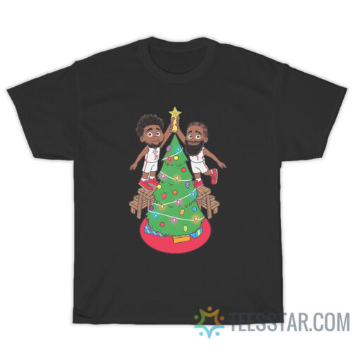 Joel Embiid And James Harden Christmas Tree T-Shirt