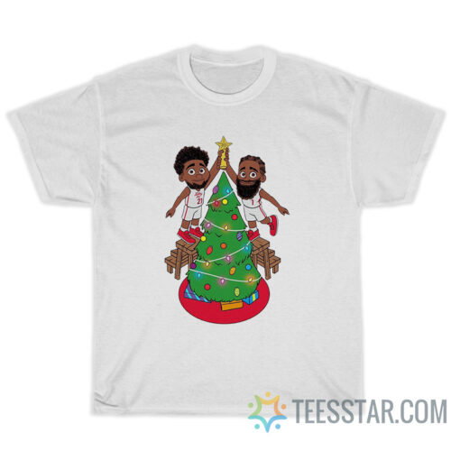 Joel Embiid And James Harden Christmas Tree T-Shirt