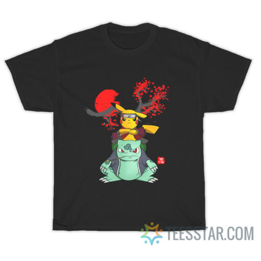 Pokemon Pikachu And Bulbasaur Mashup Naruto T-Shirt