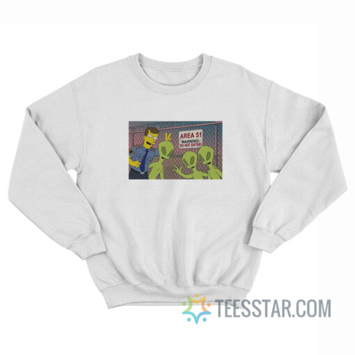 The Simpsons Area 51 Warning Do Not Enter Sweatshirt