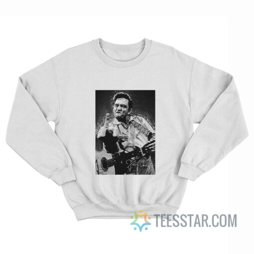 Johnny Cash Middle Finger Poster Sign Sweatshirt