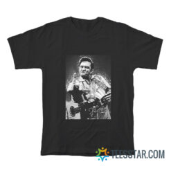 Johnny Cash Middle Finger Poster Sign T-Shirt