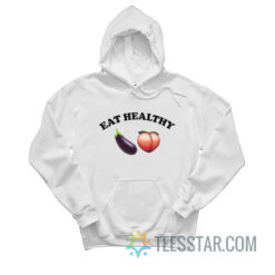 Eat Healthy Eggplant And Peach Hoodie