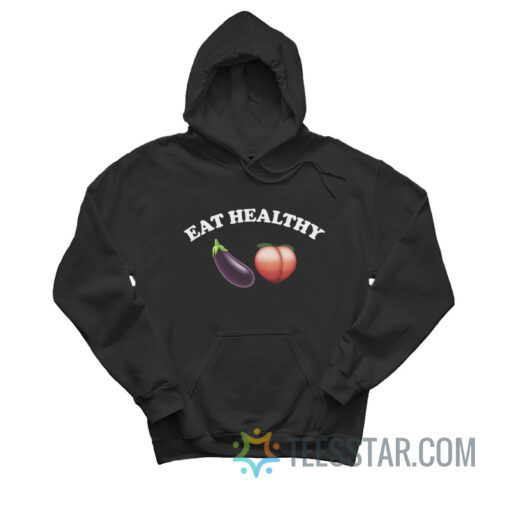 Eat Healthy Eggplant And Peach Hoodie