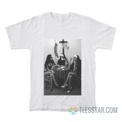 Nuns Naked Playing Card Smoking T-Shirt