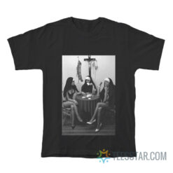 Nuns Naked Playing Card Smoking T-Shirt