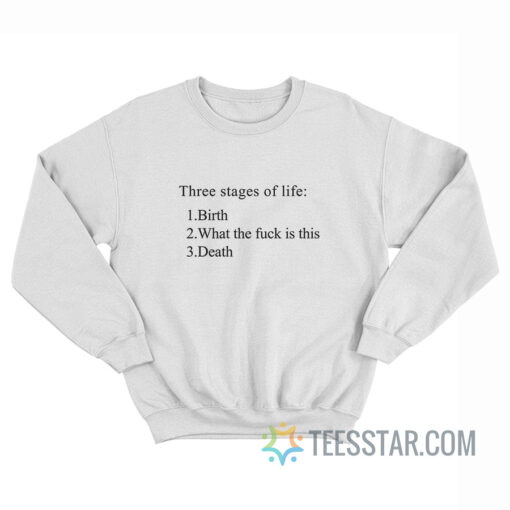 Three Stages Of Life Birth What The Fuck Is This Death Sweatshirt