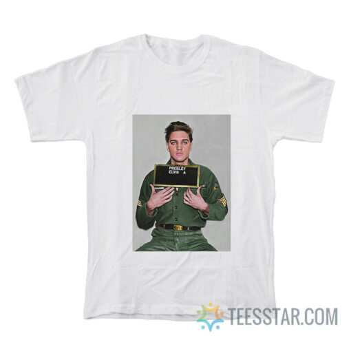 Elvis Presley Army Mugshot 1960 T-Shirt