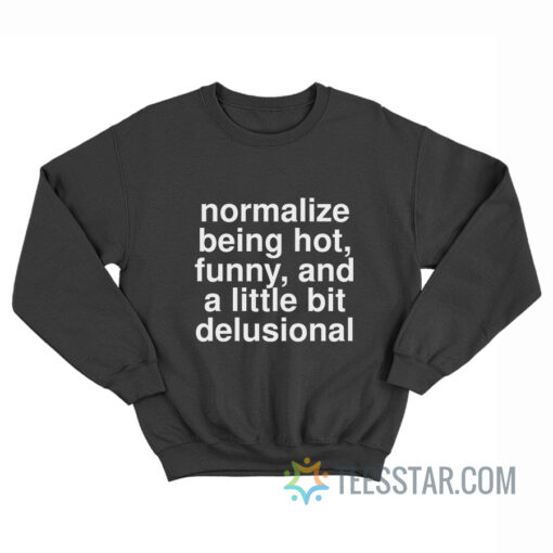 Normalize Being Hot Funny And A Little Bit Delusional Sweatshirt