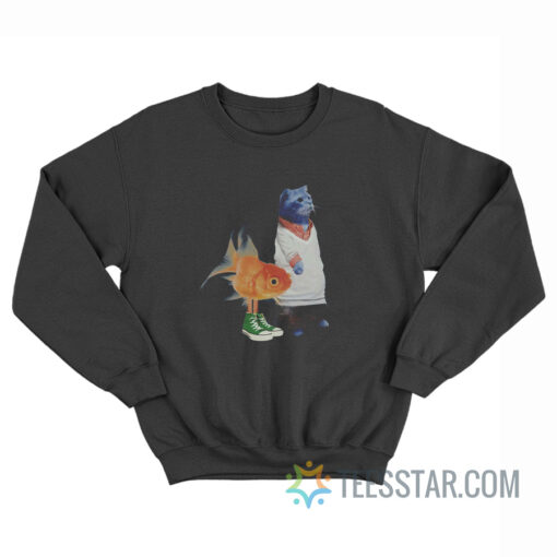 Realistic Gumball Cat and Fish Sweatshirt