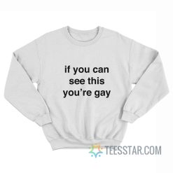 If You Can See This You’re Gay Sweatshirt