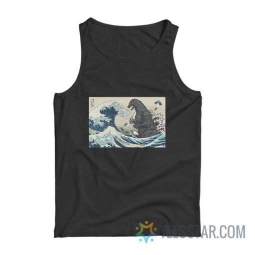 Godzilla X The Great Wave Off Kanagawa Tank Top