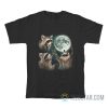 Three Racoons Howling At The Moon T-Shirt
