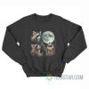 Three Racoons Howling At The Moon Sweatshirt